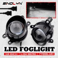 Sinolyn 3.0″ LED Projector Fog Light Low Beam For Toyota Fortuner/Hiace/Innova/FJ Cruiser/RAV4 6000K White 3000K Yellow LED Fog Lamp Sport Light Car Accessories Retrofit