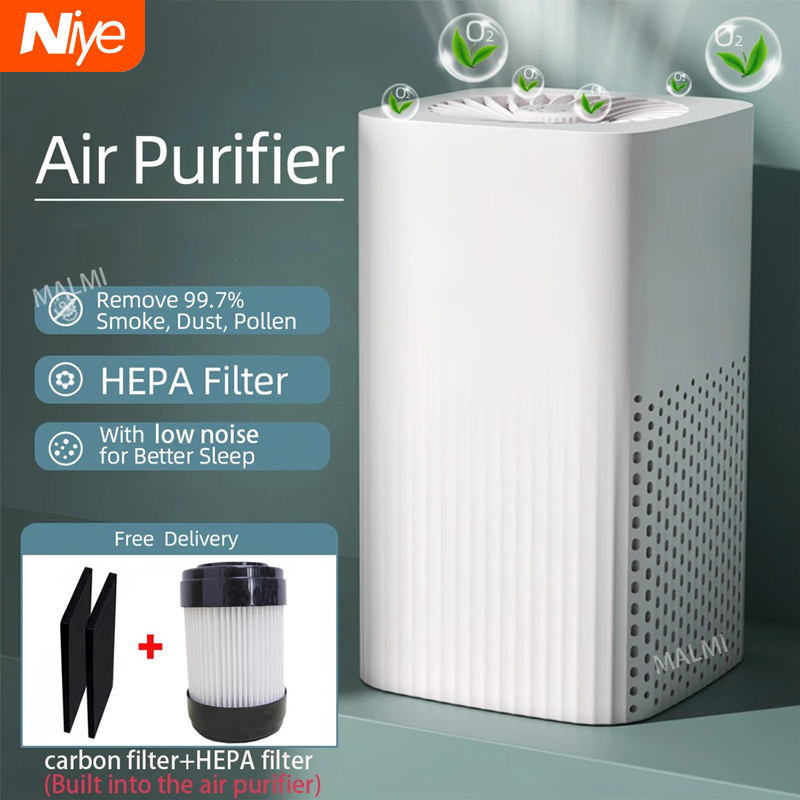 Niye Máy lọc không khí S Nhà loại bỏ khói Mùi Formaldehy Máy lọc không khí Bộ Lọc HEPA PM 2.5 làm thơm không khí Cho Xe Phòng Ngủ Máy lọc không khí nhỏ Máy lọc không khí