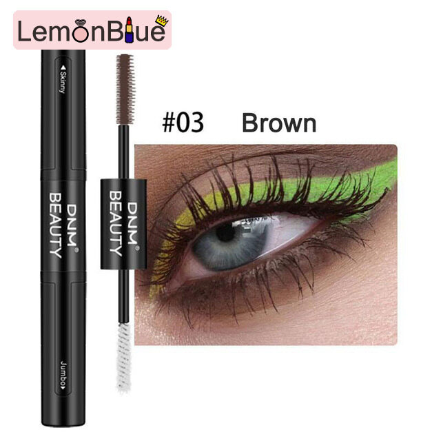 Gambar 2 in 1 Mascara Waterproof Lengthens Eye Lash Black White Rimel 4d Curling Maskara Volume 4D Silk Fiber Eyelash Mascara Cosmetics