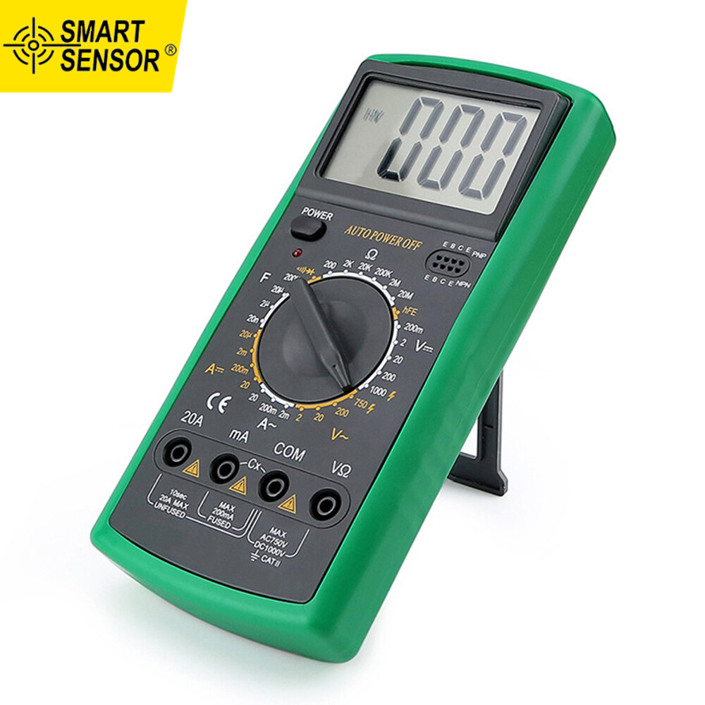 Smart sensor đồng hồ vạn năng kỹ thuật số lcd máy kiểm tra điện 1999 đếm vôn kế ampe kế bảo vệ quá tải đa năng điện áp ac dc điện trở dòng điện dung hfe kiểm tra điốt liên tục