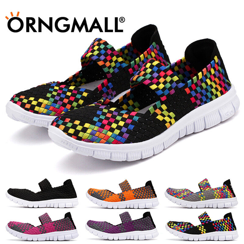 ORNGMALL Women Shoes Flat Women Woven Shoes Personalized Fashion Woven Shoes Comfortable Lightweight Casual Shoes Loafers for Women Large Size 35-42 ราคา 579 บาท*ส่งฟรี