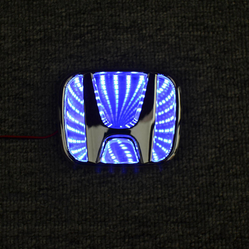 3D Honda Logo Chrome LED Car Logo Decoration Modified Emblems Badge Front
