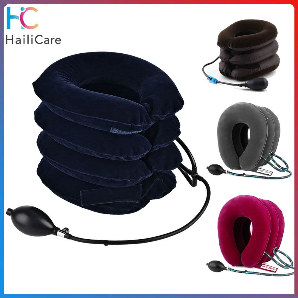 Hailicare Neck Massage Inflatable Air Cervical Neck Traction Neck Shoulder Pain Relief Neck Muscle Relax Cervical Pillow Massager Brace