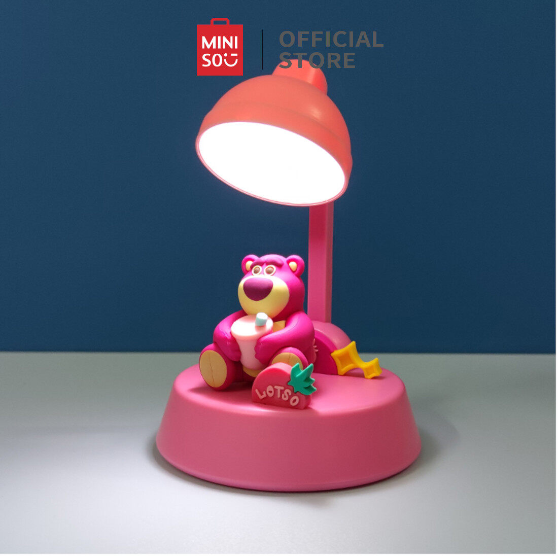 MINISO Disney Pixar Gấu Dâu Lotso Đèn Ban Đêm 13CMx9.5CM Led Dễ Thương Đèn Ngủ