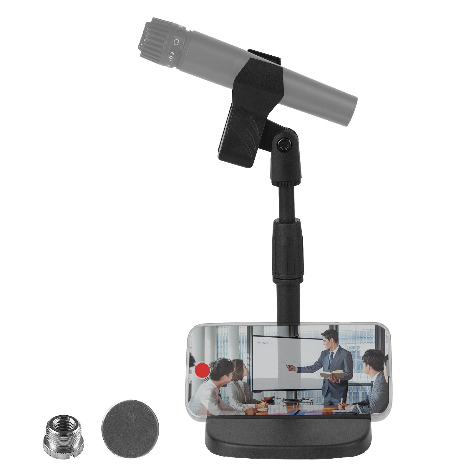 Geekria giá đỡ micro để bàn dạng ống lồng cho micro shure sm57-lc, sm58, sm48s-lc, sm58lc, sm48s-lc, pga48, pga58-lc, beta 58a, giá đỡ mic để bàn có thể điều chỉnh với đế có trọng lượng