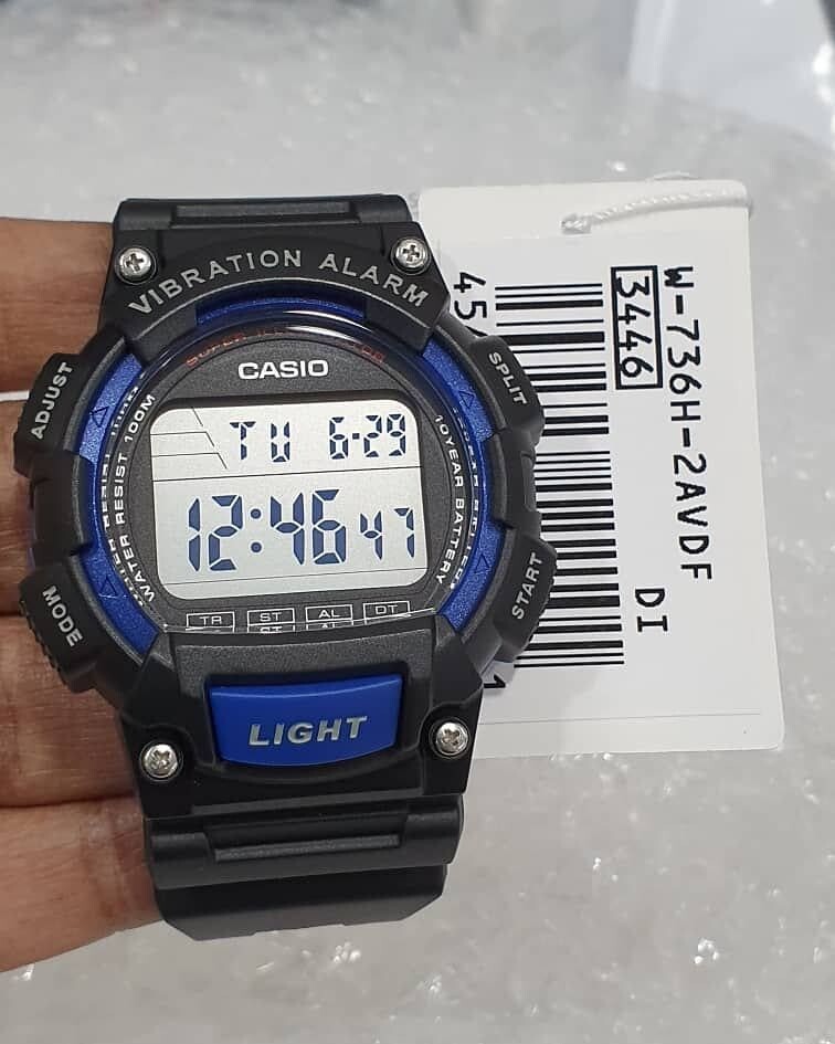 CASIO Illuminator 3446 W-736H Alarm Quartz Digital Men´s Watch New