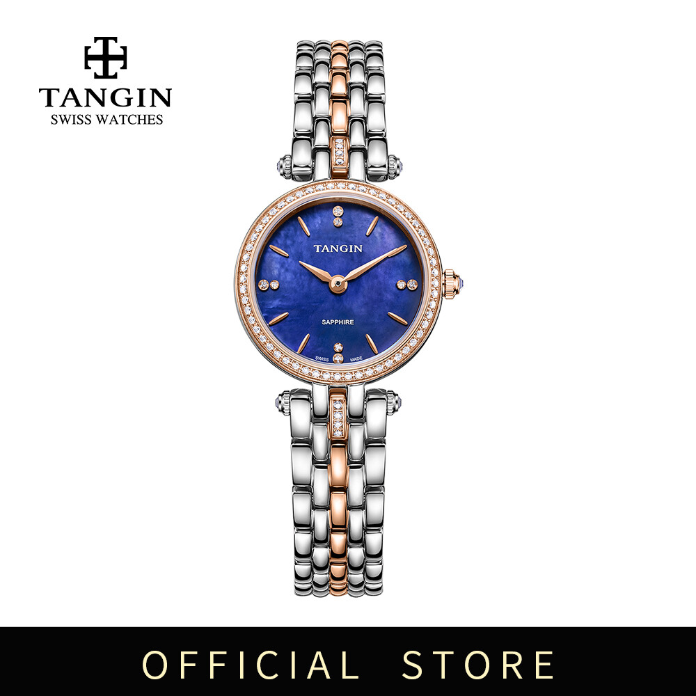 TANGIN Women's Petite Watch,Two Tone watches for women small ,Dress Analog Waterproof, Stainless Steel Bracelet Watches for Women. Luxury Fashion Swiss Quartz Ladies Wristwatch(T1055N) ราคา 7,427 บาท*ส่งฟรี