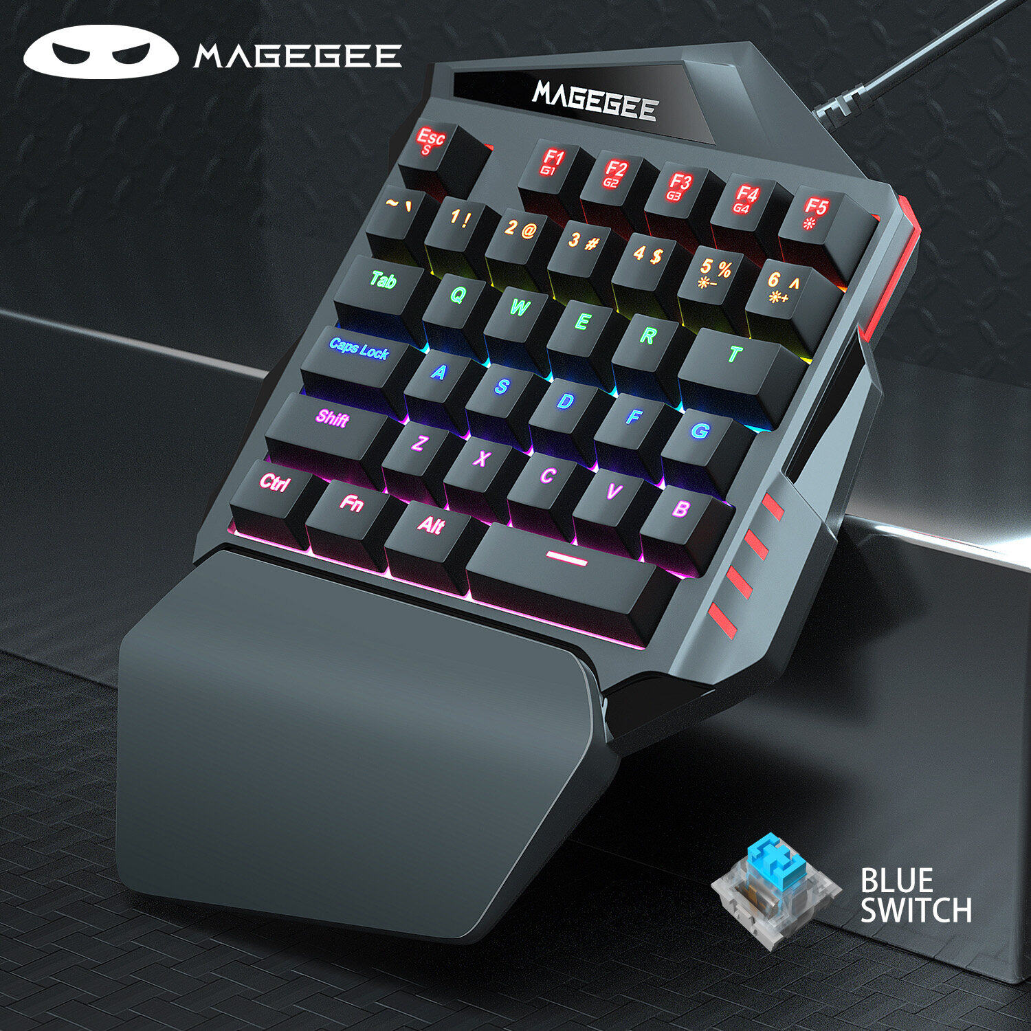 MageGee Bàn Phím Cơ Một Tay TS31/Battle-AX Bàn Phím Và Chuột Chơi Game Đèn Nền LED RGB Bộ Chuyển Đổi Đầy Đủ Cho Điện Thoại Di Động/Pc/Minecraft