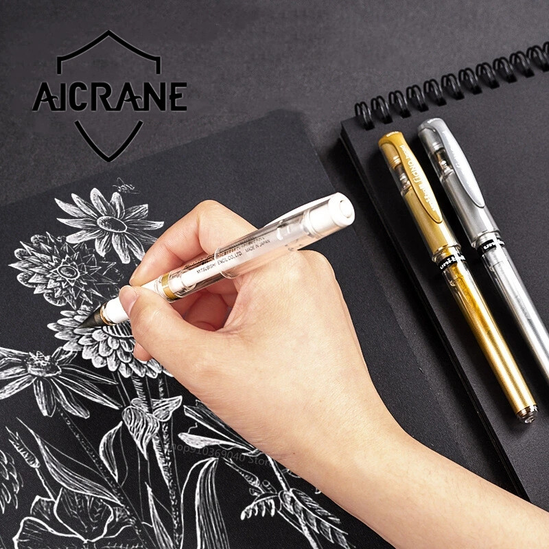 Bút highlight aicrane tranh trung tính màu vàng/bạc/trắng bút ký nghệ thuật nhật bản vẽ viết tay mark sketch bút sơn