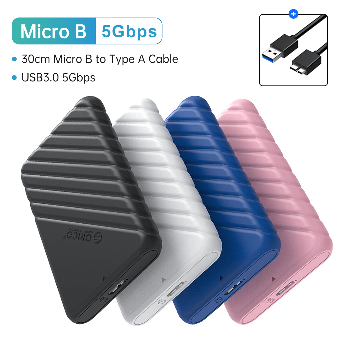 ORICO 2.5 ổ đĩa cứng bên ngoài inch USB3.0 đến SATA ổ đĩa cứng vỏ Micro B loại C đến loại C ổ đĩa cứ