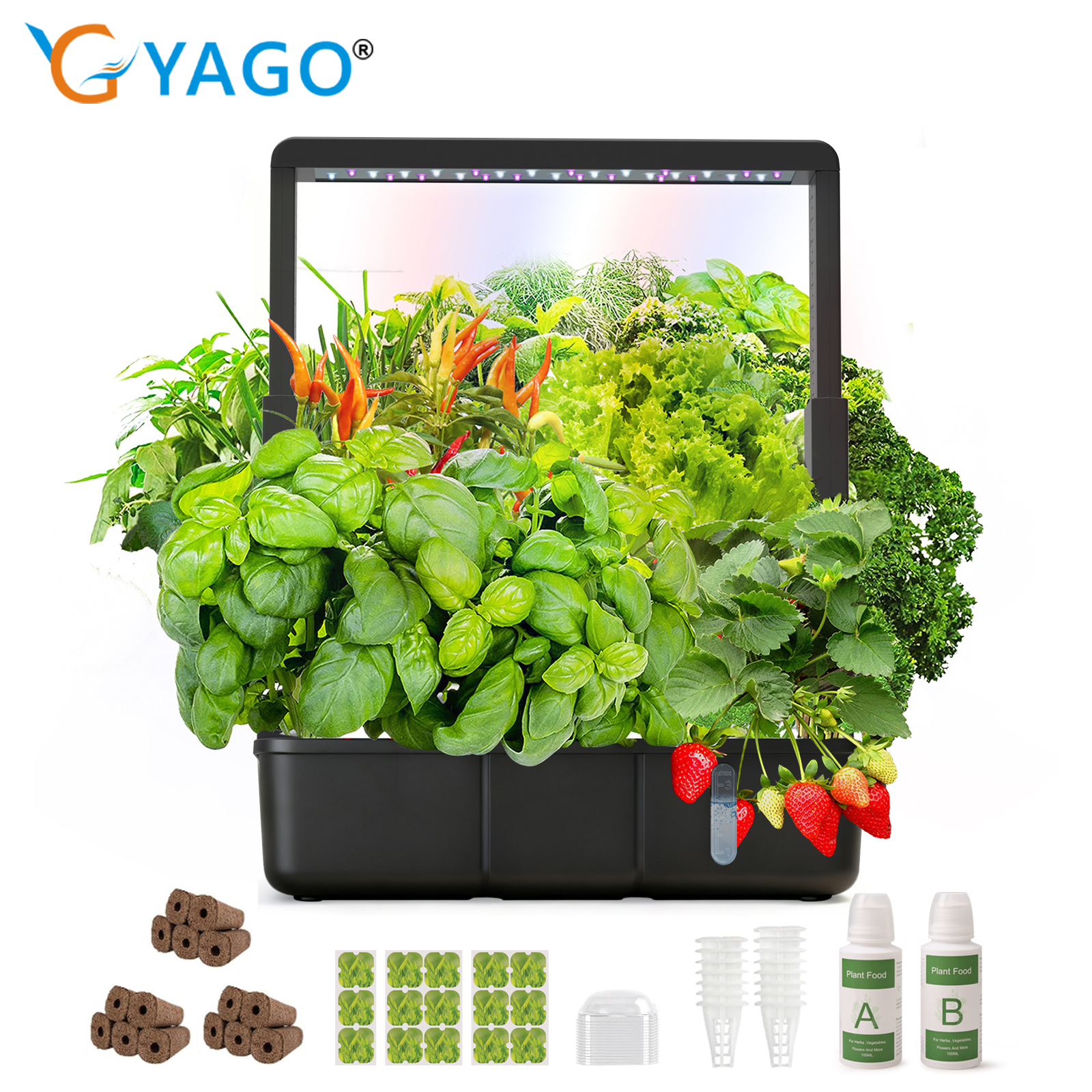 RCYAGO Smart Indoor Hydroponic Grow System, 3.5L Tank & Full-Spectrum Light, 15 Pods Kit for Herb, Veggie ราคา 1,852 บาท*ส่งฟรี