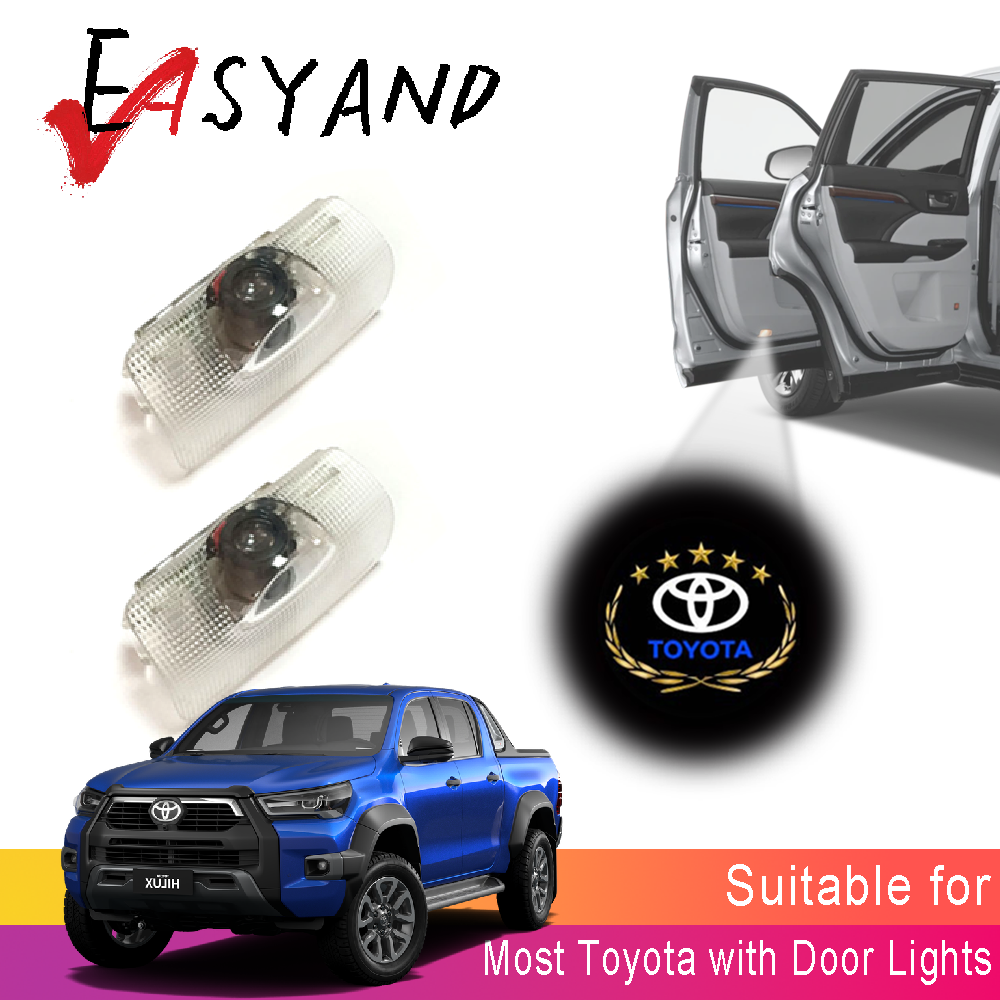 2pcs LED Car Door Light for Toyota Innova Estima Prius Harrier Laser Logo Projector Non-destructive Installed Car Interior Lamp ราคา 259 บาท*ส่งฟรี