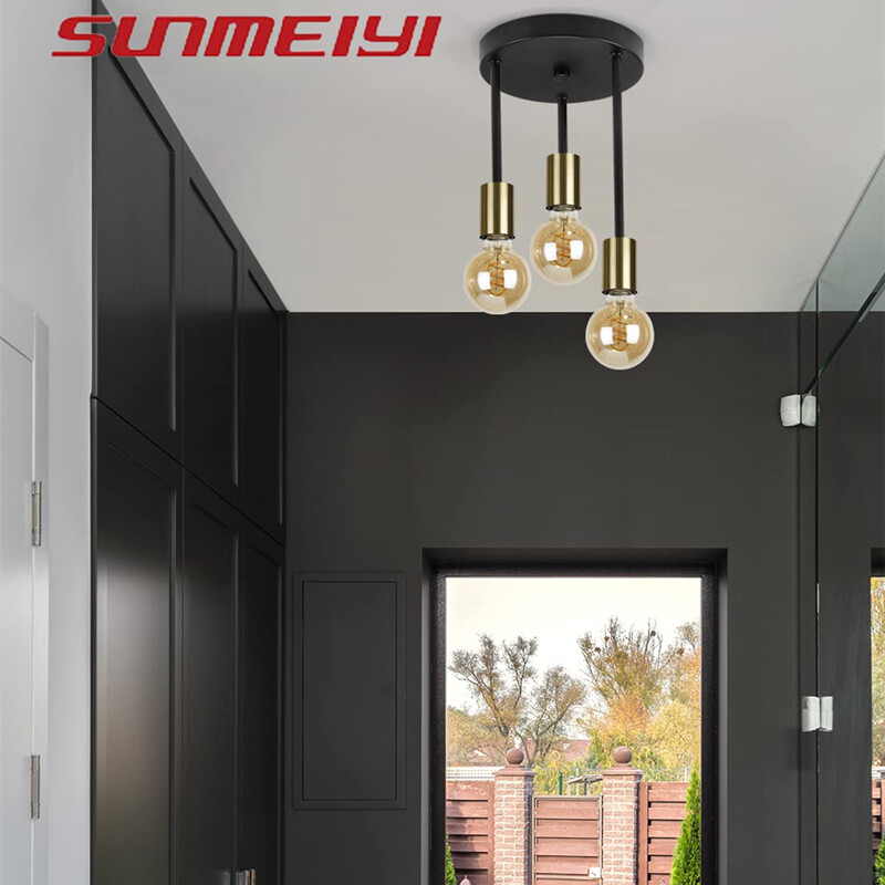 Hiện đại đơn giản E27 LED Đèn có dây treo Bắc Âu vàng đèn chùm trong nhà cạnh giường ngủ phòng ngủ phòng khách Đèn treo trang trí nghiên cứu