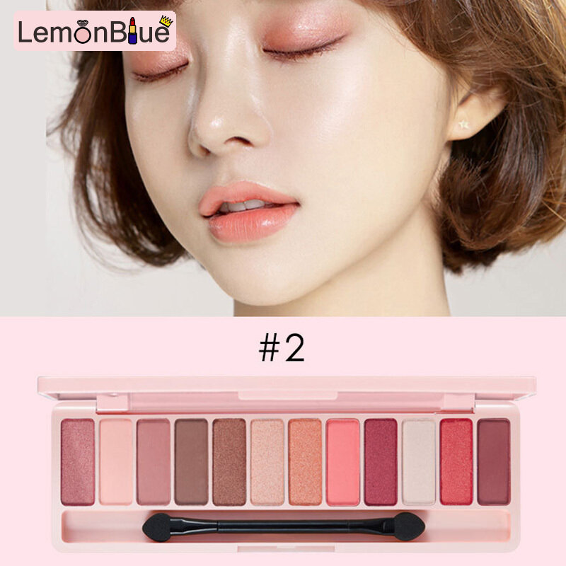 Gambar LemonBlue Eyeshadow Palette 12 Colors Long Lasting Waterproof Makeup Cosmetic for Women Eyeshadow Palette 12 Colors Long Lasting Waterproof Makeup Cosmetic Women