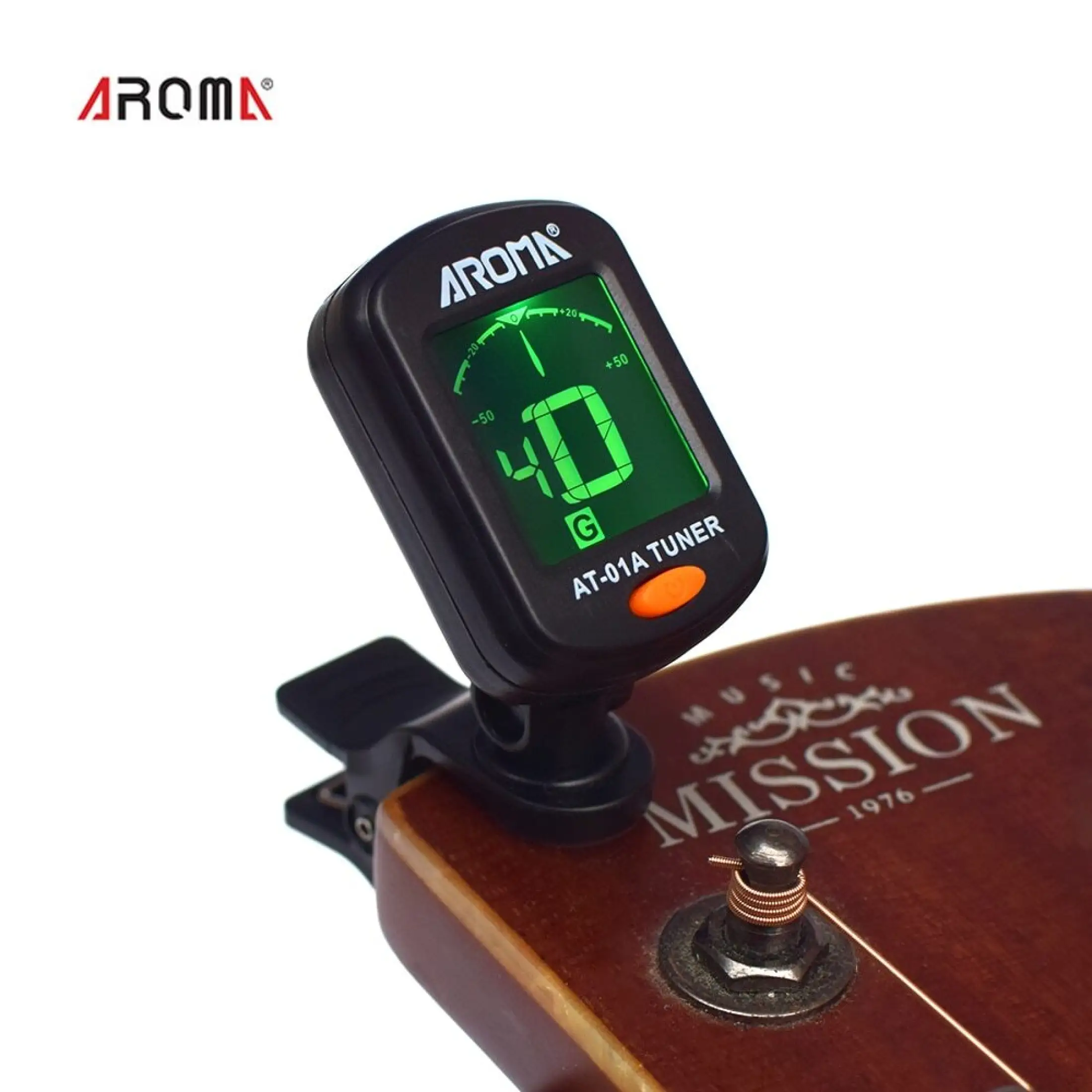  Aroma AT-01A  ( AT01A / AT 01A ) Tuner Rotatable Clip-on Tuner for Guitar / Bass / Ukulele / Violin