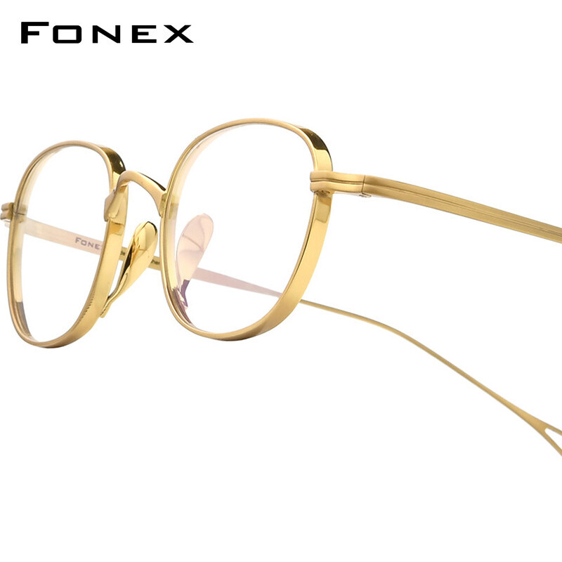  FONEX Pure Titanium Glasses Frame Men Brand Design Retro Vintage Square Eyeglasses Women Full-Rim Japanese High-Quality Ultralight Custom Optical Eyewear 85649 