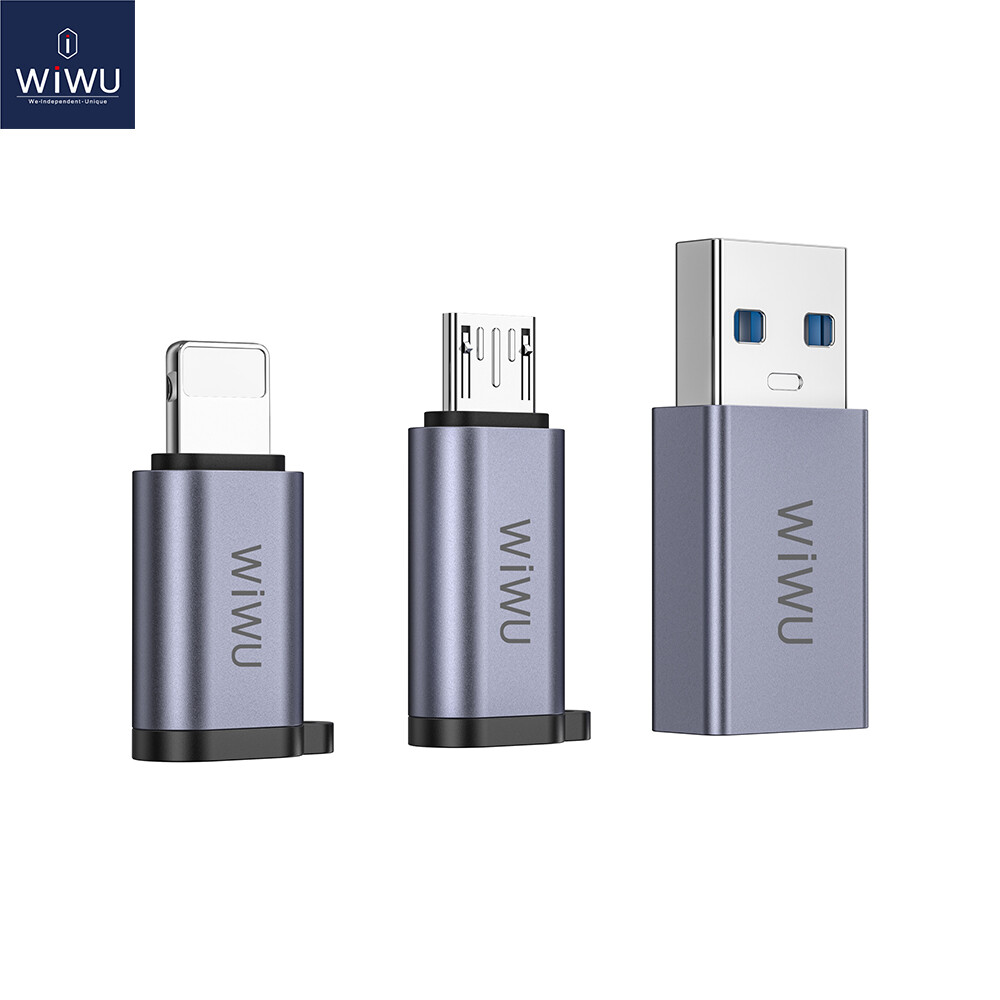 WiWU 3 in 1 Adapter Pack Multi-function USB C to USB A Mini Portable Design USB C to iP And Micro Aluminum Alloy USB 3.0 ราคา 251 บาท*ส่งฟรี