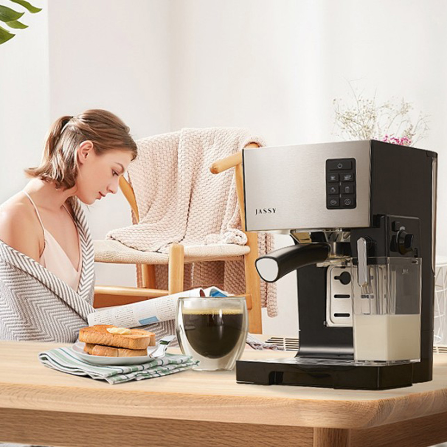 JASSY Automatic Pressure Coffee Machine 
