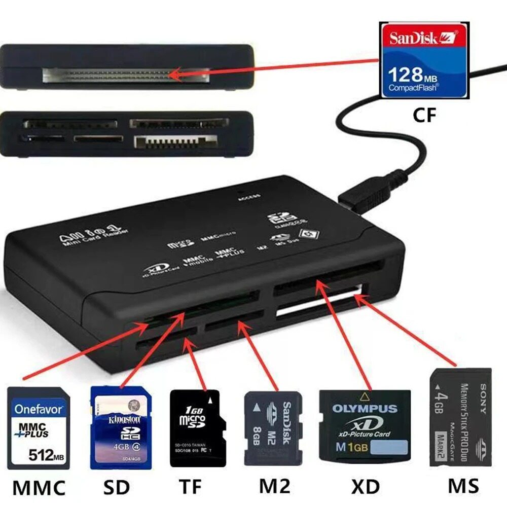 Tất cả trong một thẻ reader phổ m2 xd cf micro sd đầu đọc thẻ usb 2.0 tốc độ cao đầu đọc thẻ nhớ