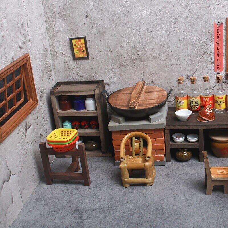 [Item] Mini rural kitchen candy toy real cooking toy Coyer cooking stove play house Internet-famous toys