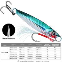 PROBEROS Long Cast Jigs 17g 21g 24g 30g 40g 60g Artificial Metal Jig Spoon Fishing Lure with Sharp Hooks Saltwater Fast Sinking Jigging Bait Tenggiri Jig Boat Fishing Tackle