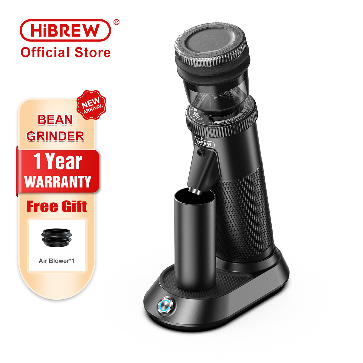 HiBREW G5 48mm Conical Burr Electric Coffee Grinder Compact Portable Coffee Bean Mill Kitchen for Espresso Turkish Coffee