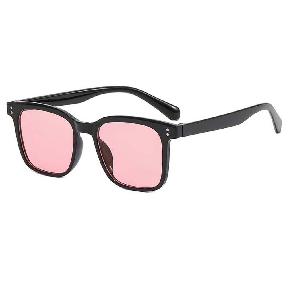 pink lens sunglasses black frame