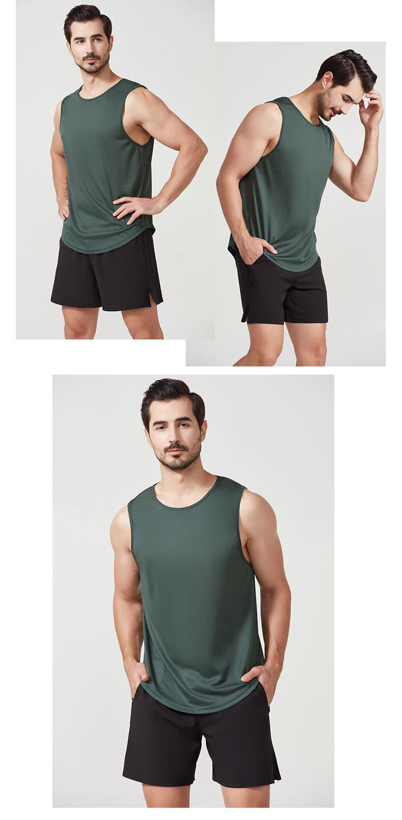 Sportbekleidung Outdoor Marathon Running Fiess Weste Shorts Set für Herren_voghion.com