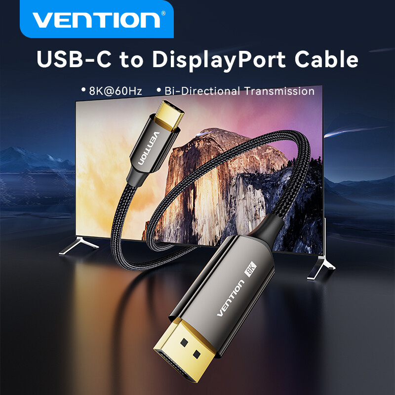Vention Cáp Chuyển Đổi Type-C Sang DP 8K 60Hz - Cáp USB-C to DisplayPort Hỗ Trợ 8K@60Hz 4K@144Hz HDR