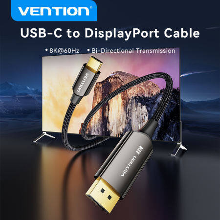 Vention Type C to Display Port Cable 8K 60Hz 4K 144Hz Usb C Male to Displayport Male Cord for MacBook Asus ZenBookTV iPad Pro Laptop Monitor Usb C to DP Cable