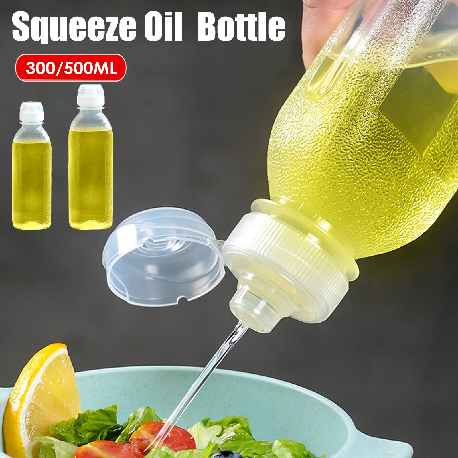 Chai dầu bóp nhà bếp 300ml/500ml chai xịt dầu chai xịt gia vị nấu ăn nướng sốt cà chua mù tạt giấm dầu ô liu