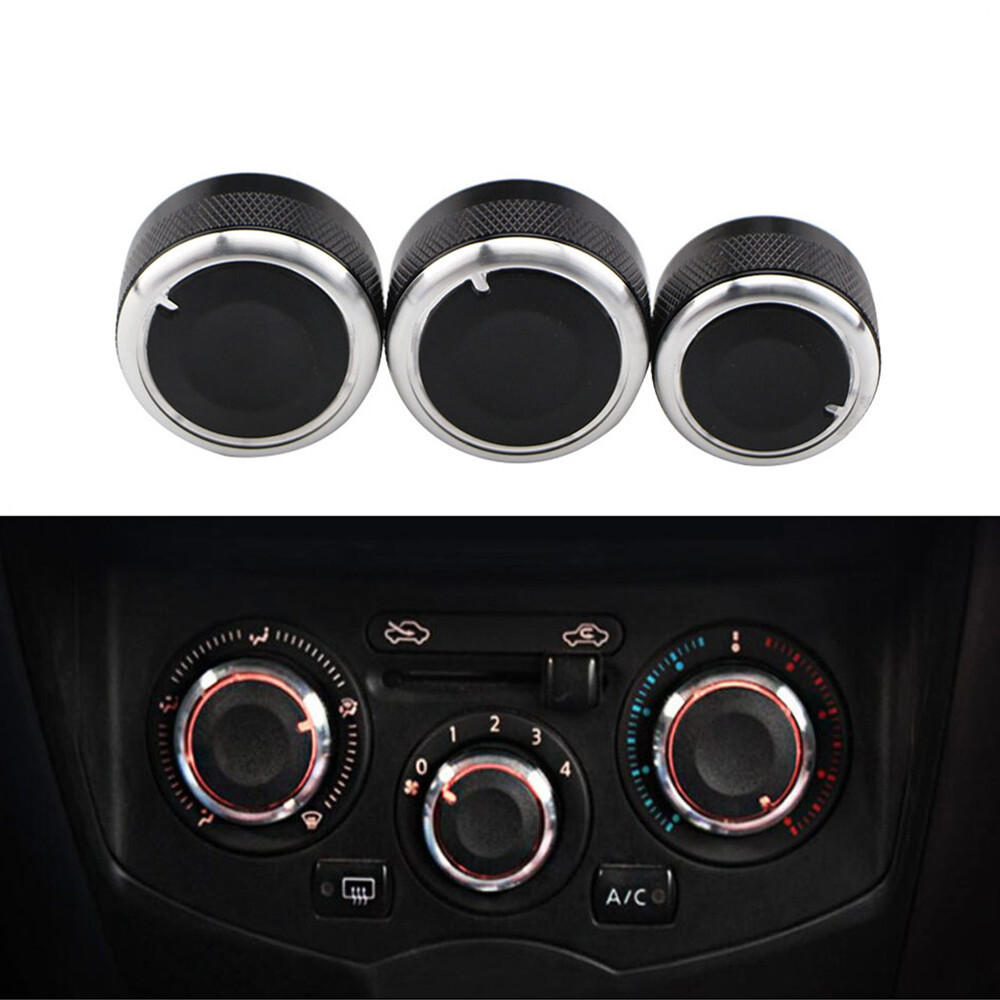 3 cái/bộ cho Nissan Tiida nv200 Livina 04-10 geniss sylphy 2012 nhôm xe hợp kim điều hòa không khí núm AC phụ kiện núm vặn nút-màu đen cổ điển