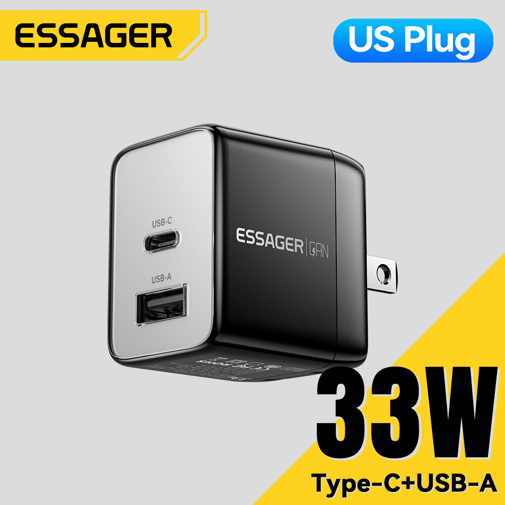 Essager Pd 33W Gan Sạc Pd QC USB du lịch Loại-C Nhanh Chóng Sạc Tương Thích Với iPhone Pad Xiaomi Sa