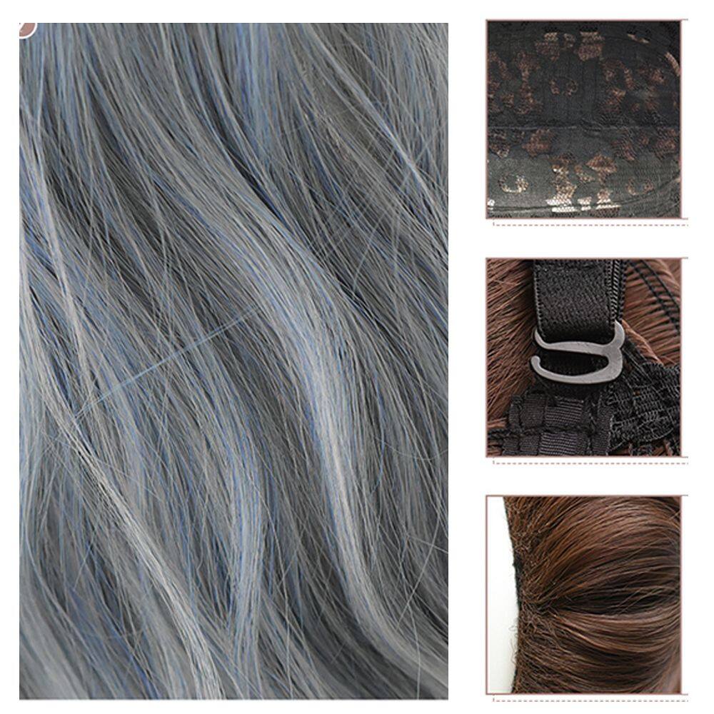 VAN Daily Tóc Xoăn Gợn Sóng Màu Nâu Hai Màu Hồng Cho Nữ Tóc Tổng Hợp Với Tóc Mái Tóc Giả Hóa Trang Tóc Giả Dài Gợn Sóng