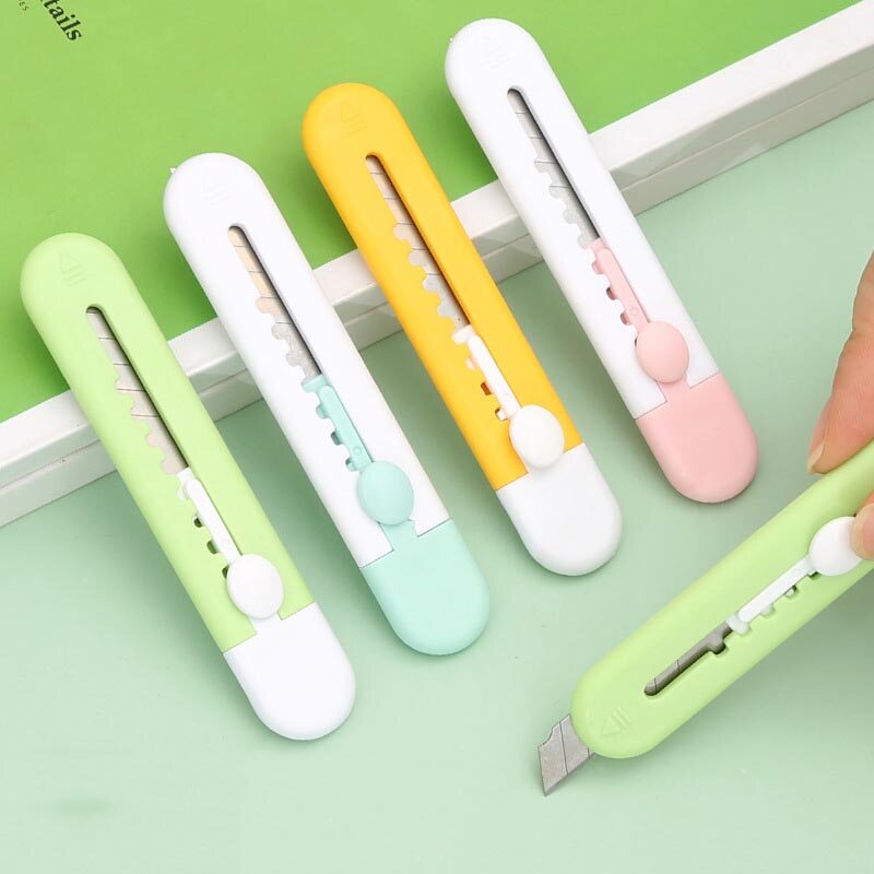 Đầy màu sắc dao tiện ích mini xách tay cắt giấy dễ thương cắt dao