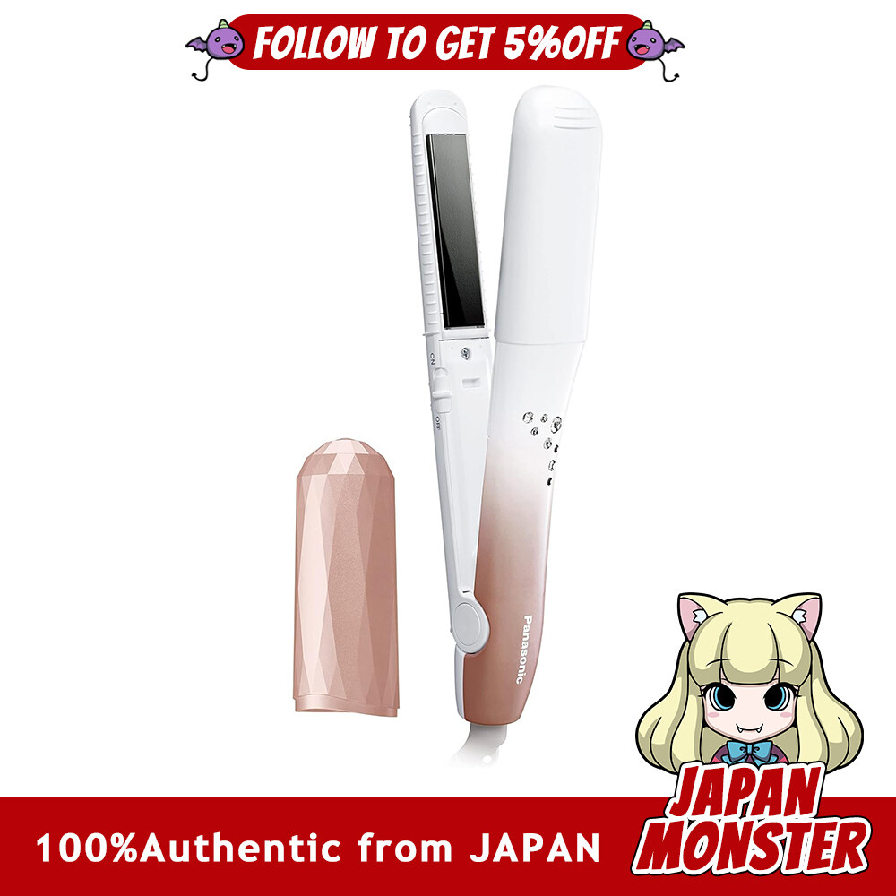 Panasonic Compact Iron Curl Straightener for Both Overseas 3-Way Pink Gold Tone EH HV28 PN Heater Time saving Sustainability up Grip Straight