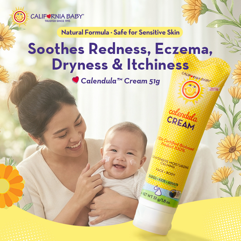 California Baby Calendula Cream 51g Natural Formula Safe for Sensitive Skin Soothes Redness Eczema Dryness Itchiness