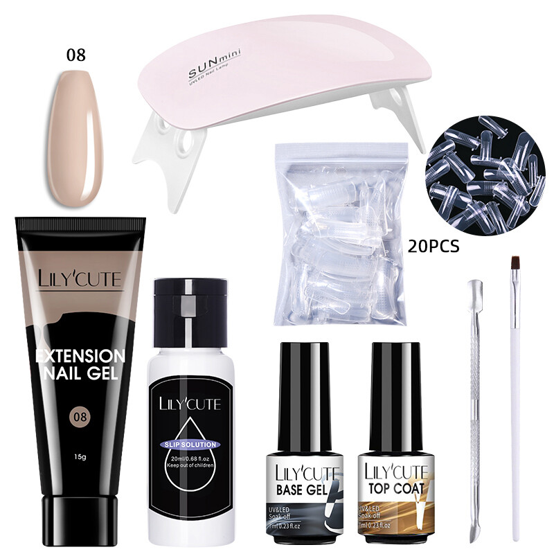 Bộ gel nối móng 8 cái/bộ dụng cụ làm móng nối dài đèn led tạo dung dịch trượt sơn gel acrylic dụng cụ làm móng nghệ thuật sơn nền thiết kế