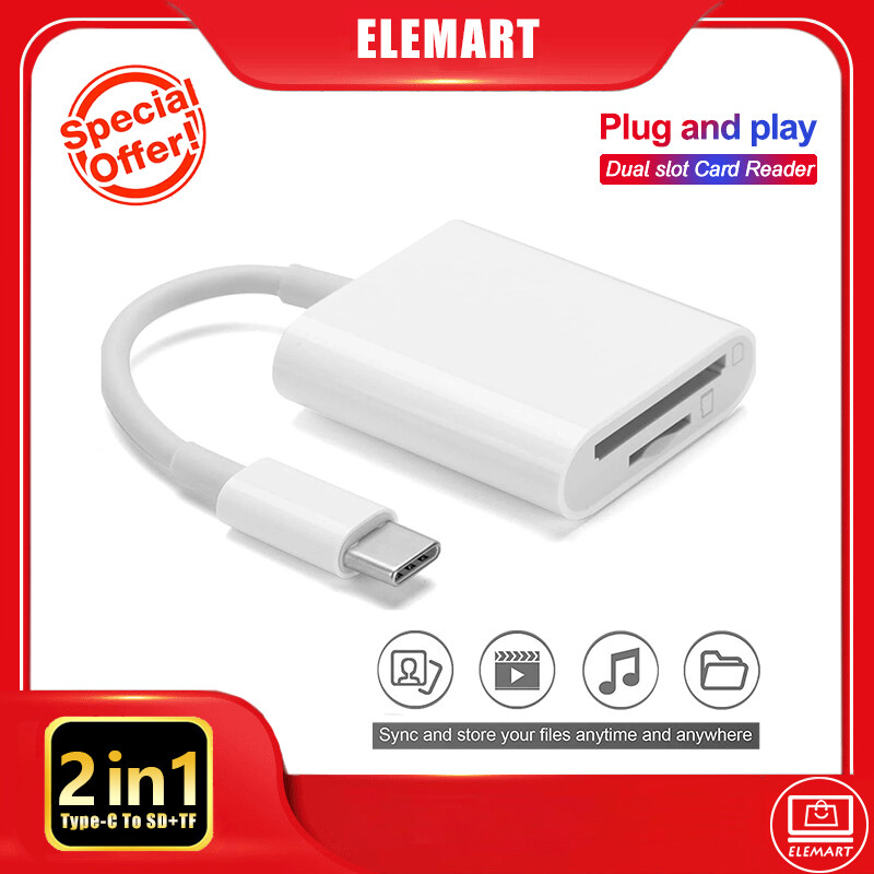 Bộ chuyển đổi đầu đọc 2 trong 1 thẻ nhớ usb type c sang sd tf bộ chuyển đổi otg micro sd hai khe cắm