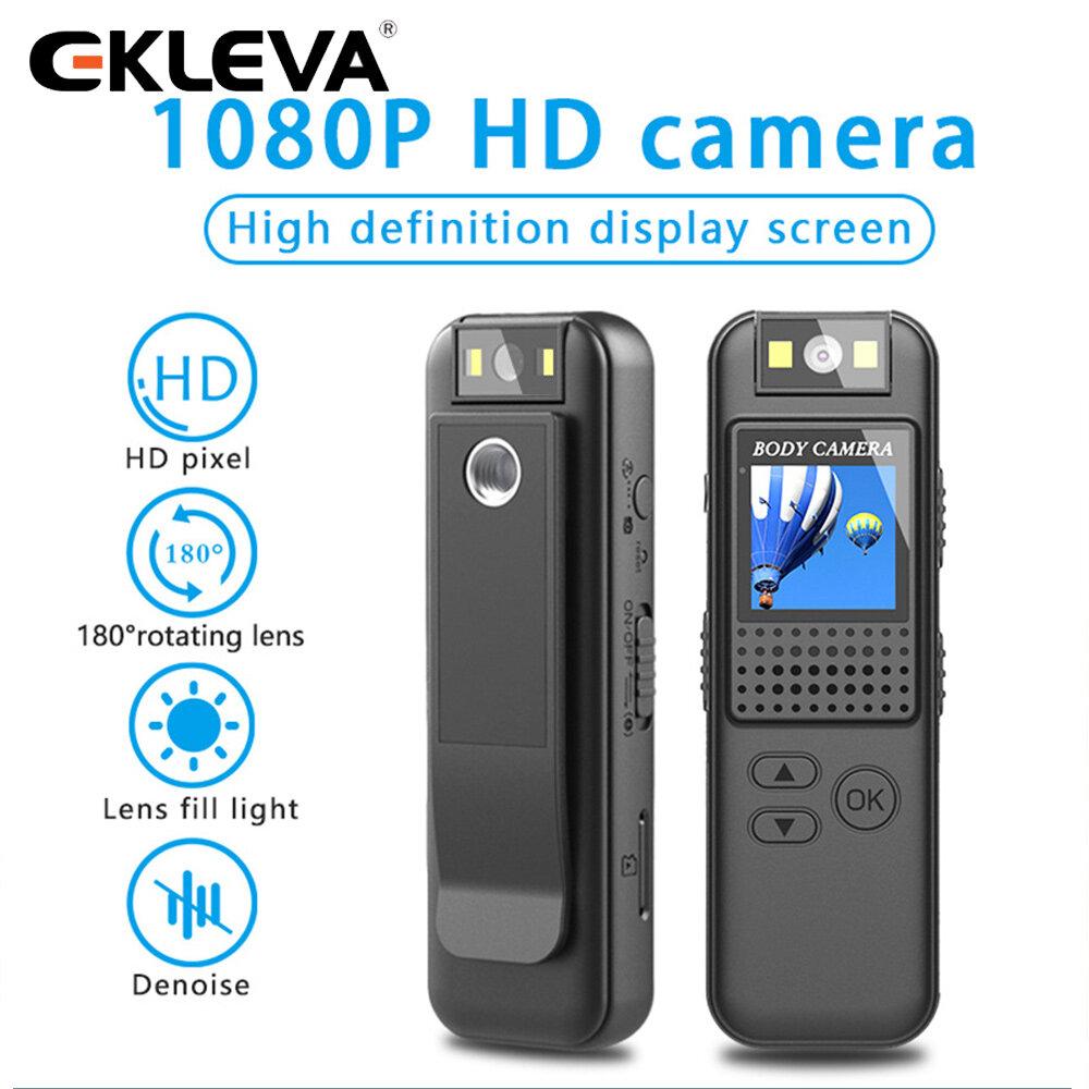 EKLEVA CS08 Mini Camera HD 1080P Micro Body Camcorder Sports DV Action Cam with Screen Bike Motorcycle Video Recorder Digital Cameras