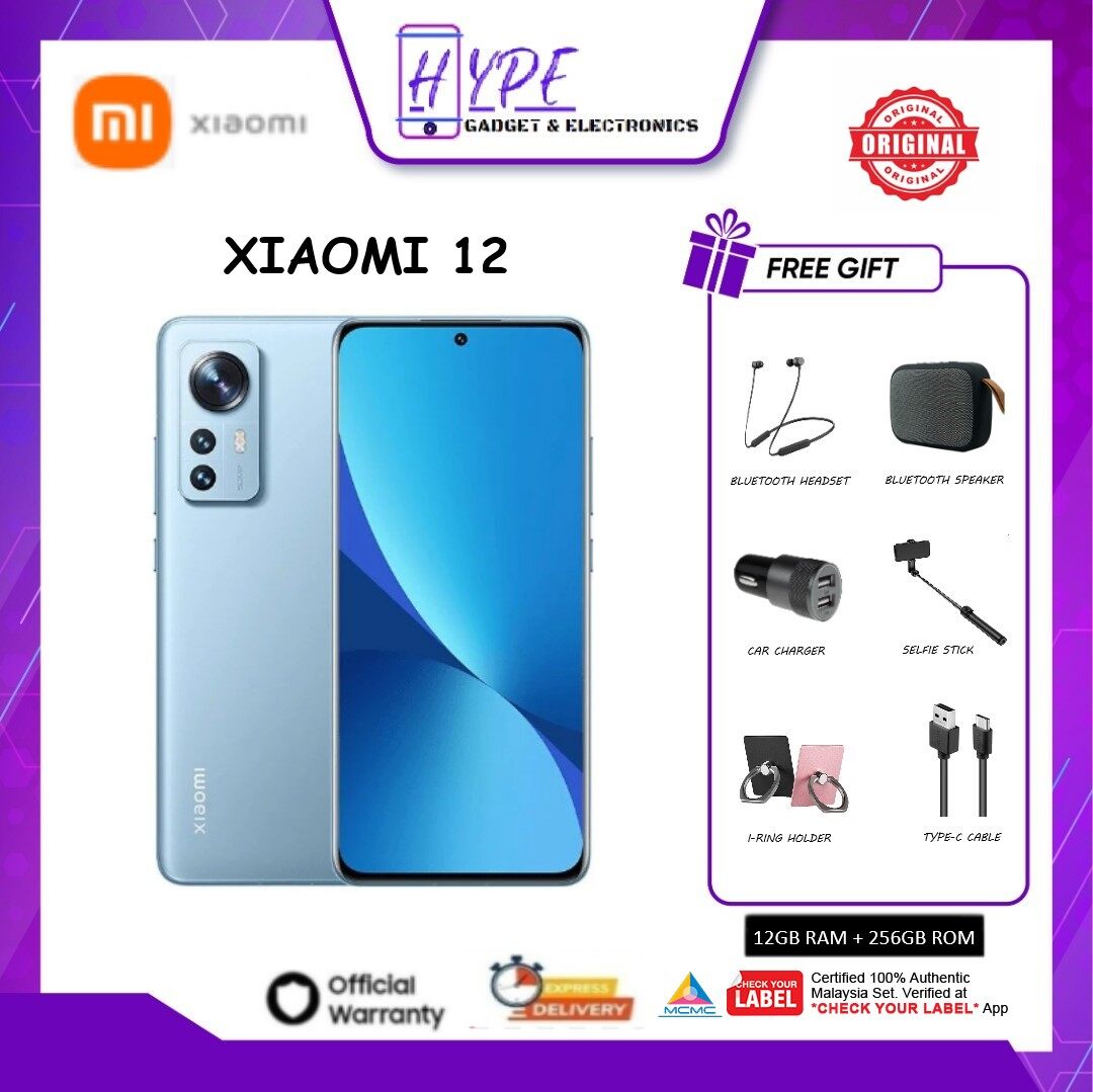 Xiaomi 12 5G 8GB + 256GB Smartphones l 6.28" AMOLED l 120Hz l Snapdragon® 8 Gen 1 l 50MP wide angle camera l 67W wired turbo charging l 2 Years Warranty By Xiaomi
