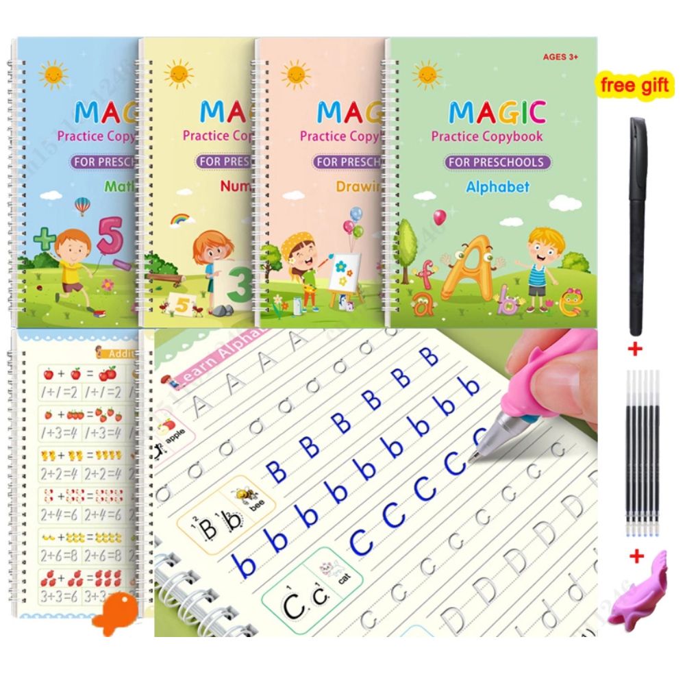 Tập Viết cuốn Sách thực hành ma thuật cho trẻ em có thể tái sử dụng miễn phí lau trẻ em Đồ chơi bằng văn bản tiếng anh tập viết thực hành tập viết cho trẻ em giáo dục trẻ em thích hợp cho bé trai và bé gái