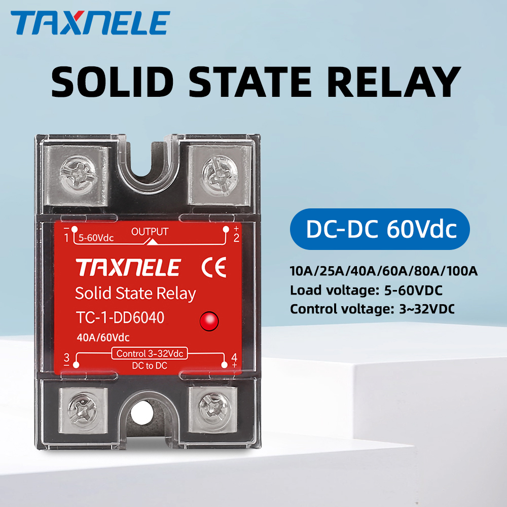 Ssr-10dd 25dd 40dd ssr relay một pha dc điều khiển dc 3-32vdc để 60vdc 10a 25a 40a 60a 80a dd rơ le bán dẫn tản nhiệt