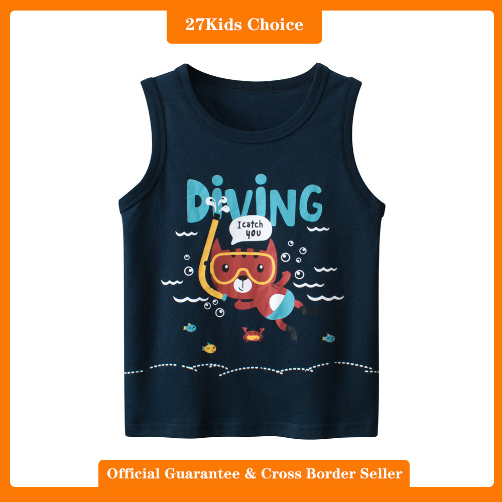 27Kids Choice 2024 Summer New Children's Clothing 27kids Trendy Brand Children's Tank Top Boys' Baby Clothes ราคา 159 บาท*ส่งฟรี