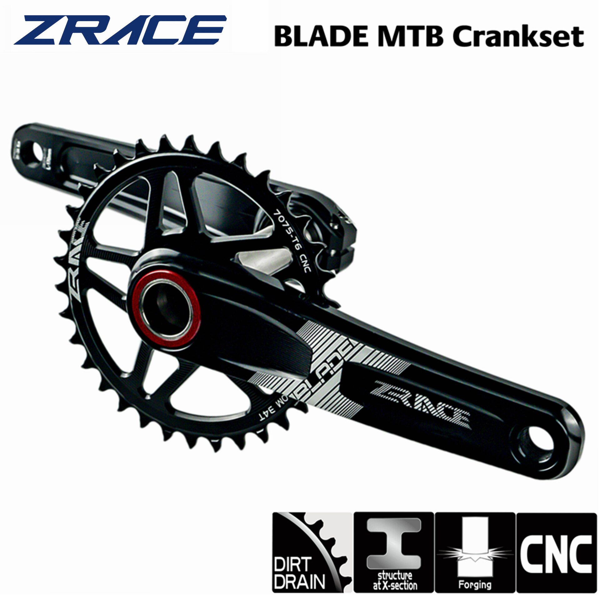 Zrace lưỡi 1x10 11 12 tốc độ MTB crankset EAGLE răng cho XC/tr/AM 170/175mm32T/34t/36t BB68/73 chain