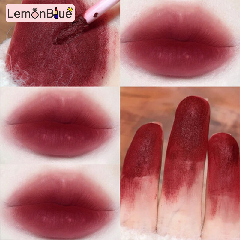 Gambar LemonBlue Lip Mud Embossed Bow Girl Cute Matte Velvet Matte Lip Glaze Student Style Lip Mud Velvet Matte Lip Glaze Student Style Embossed Bow Girl Cute Matte All Matched and Moisturing
