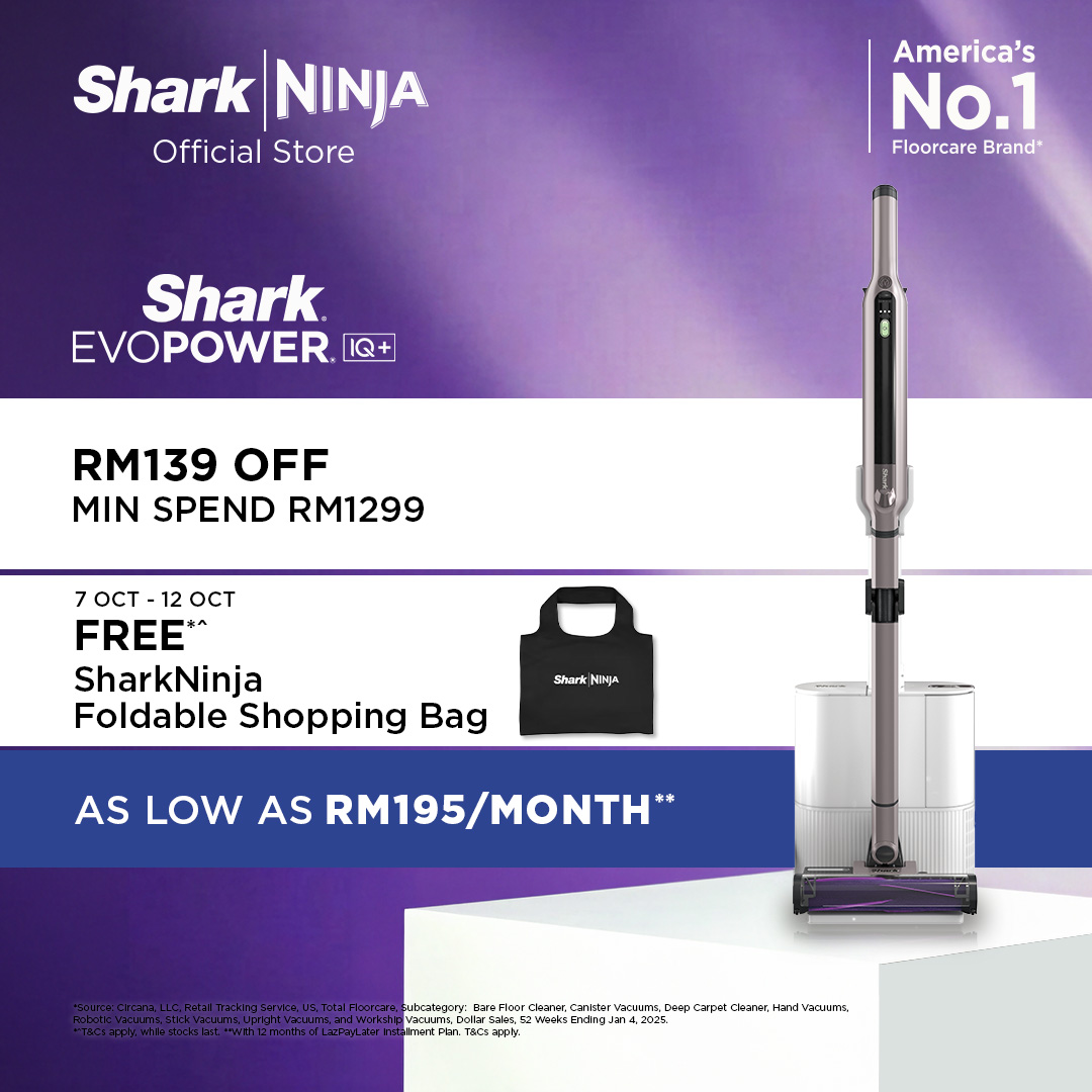 Shark EvoPower System IQ | IQ+ Cordless Vacuum Cleaner, Smart iQ with Auto Dirt Detect, Auto Empty Convenience, Strong Suction Power and Ultralight at 2kg, Shark CS851SMBR, Shark CS851SMMVAE