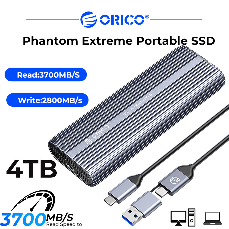 ORICO 3700 MB/giây cực kỳ di động SSD bên ngoài ổ cứng lưu trữ thể rắn 4TB 2TB 1TB Type-C Hợp kim nhôm pssd được xây dựng trong quạt tản nhiệt
