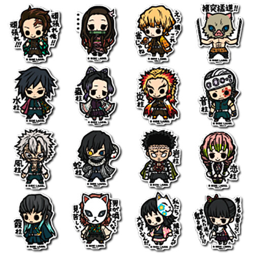 B Side Label Demon Slayer Stickers 16 Pcs Set Lazada