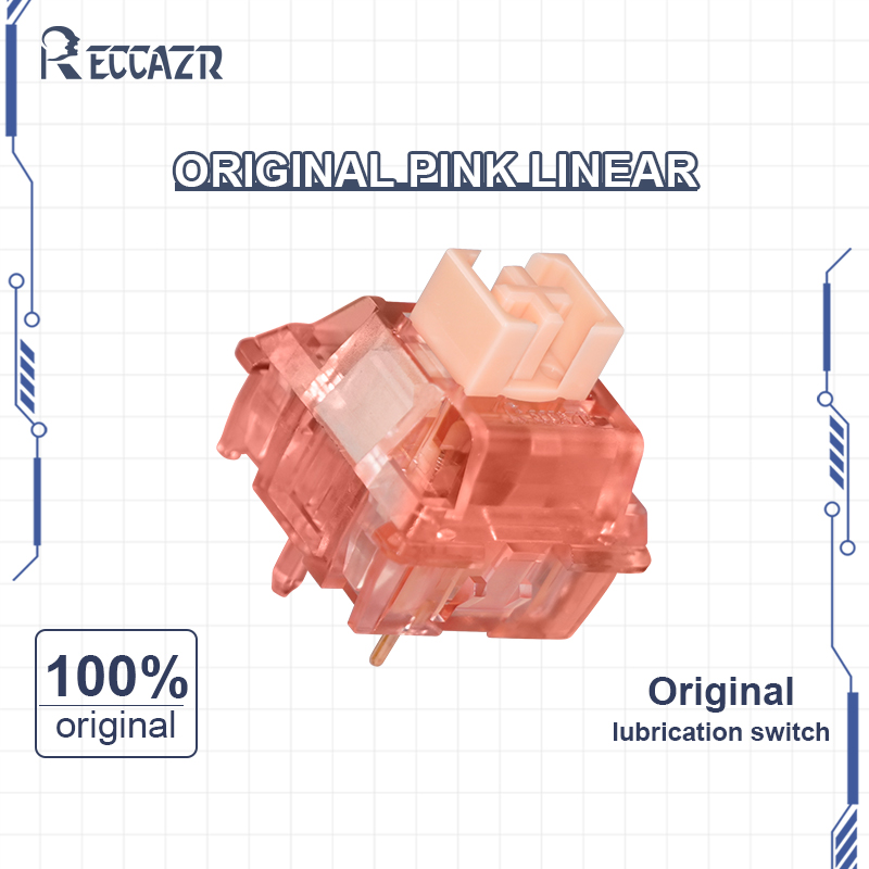 Reccazr bôi trơn ban đầu chuyển đổi Hồng Băng tuyến tính Swtich im lặng 3-pin công tắc bàn phím cơ tuyến tính thiết bị chuyển mạch, Kailh, Gateron, Outemu